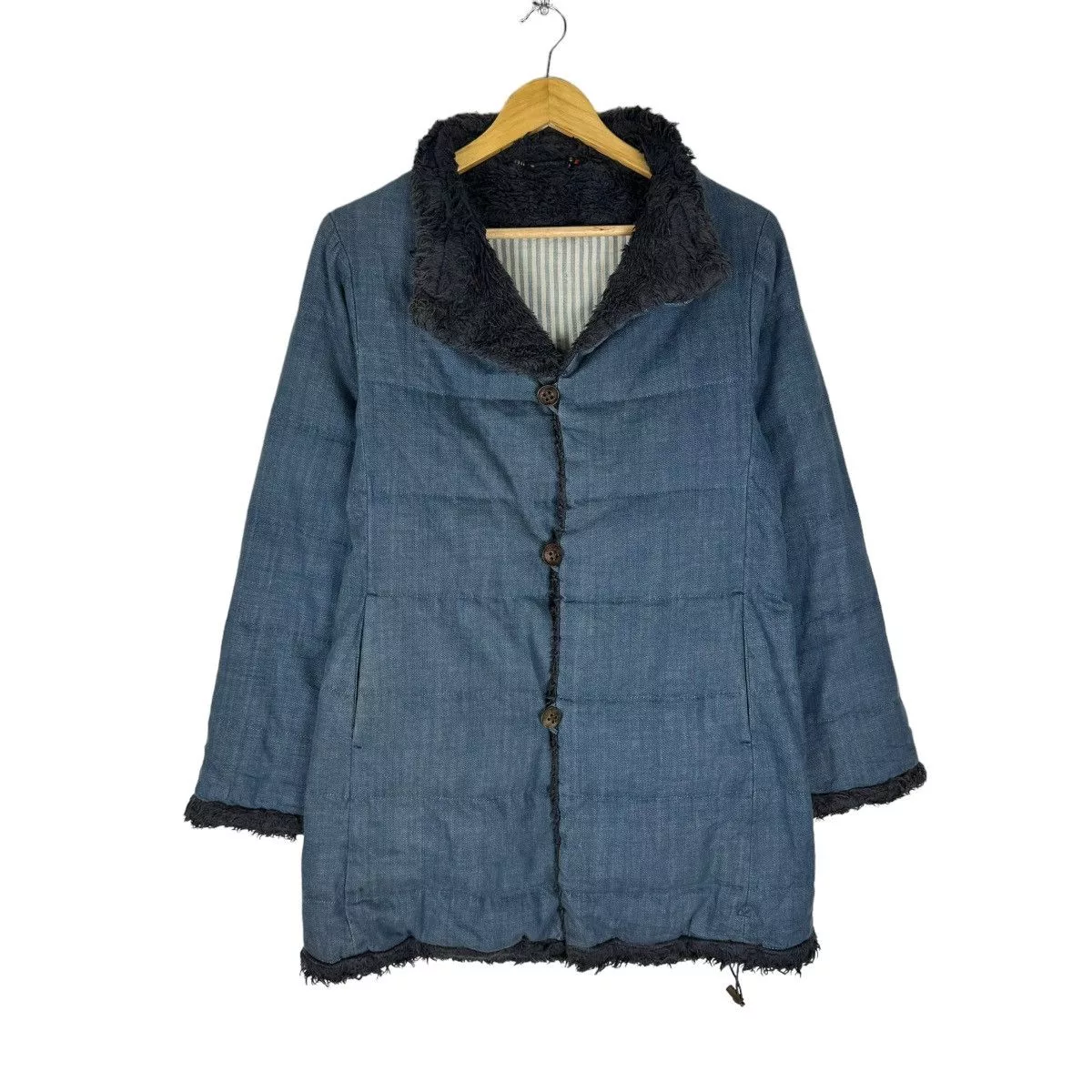 45rpm Light Jackets 🔥45RPM JAPAN HICKORY SHERPA INDIGO JACKET Blue Avant-Garde