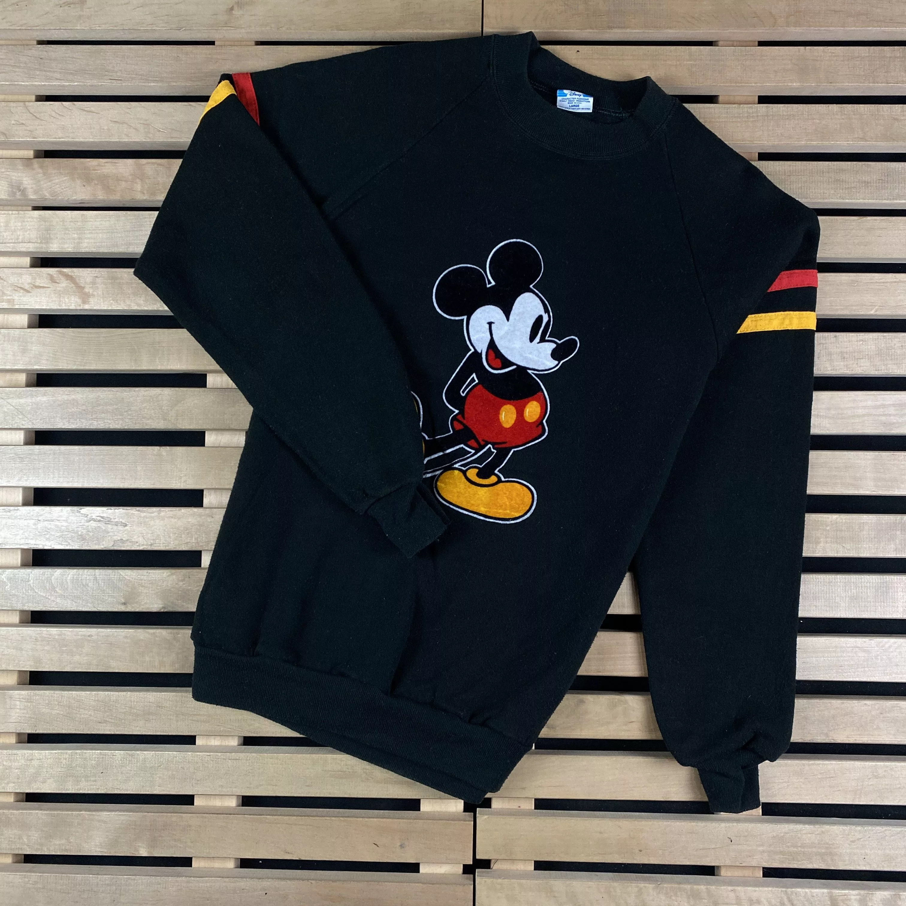 Disney Sweatshirts Hoodies Disney × Vintage Mens Vintage Sweatshirt Disney Mickey Mouse Size L Black