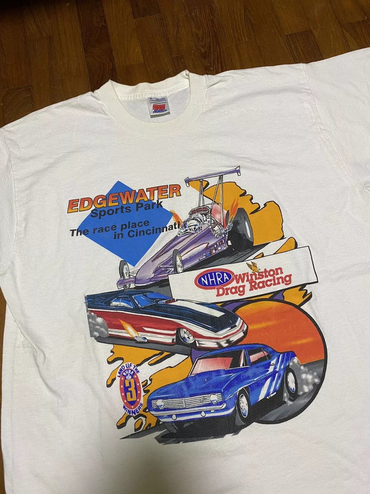 NASCAR Short Sleeve T Shirts NASCAR × Vintage Vintage ‘94 Winston Drag Racing Promo Sports Park Tee White