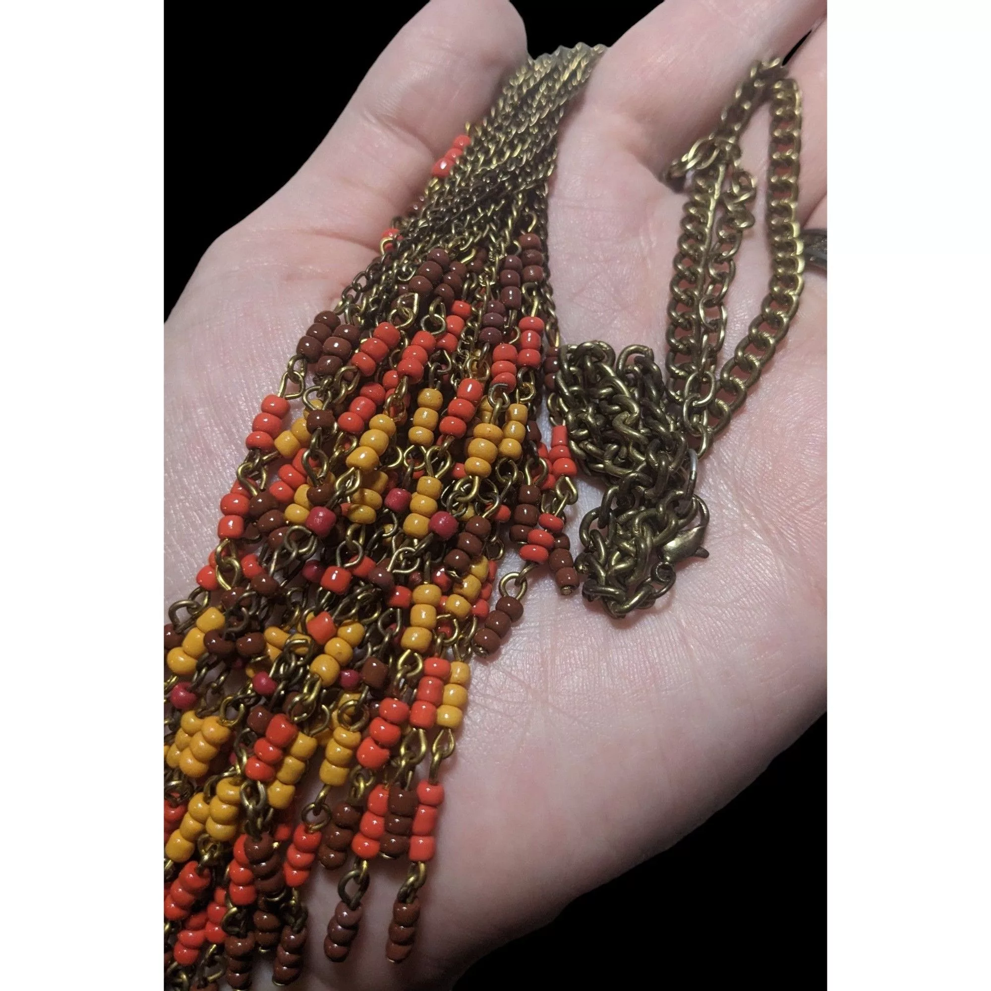 Other Necklaces Other Boho Chic Beaded Fringe Necklace Multi