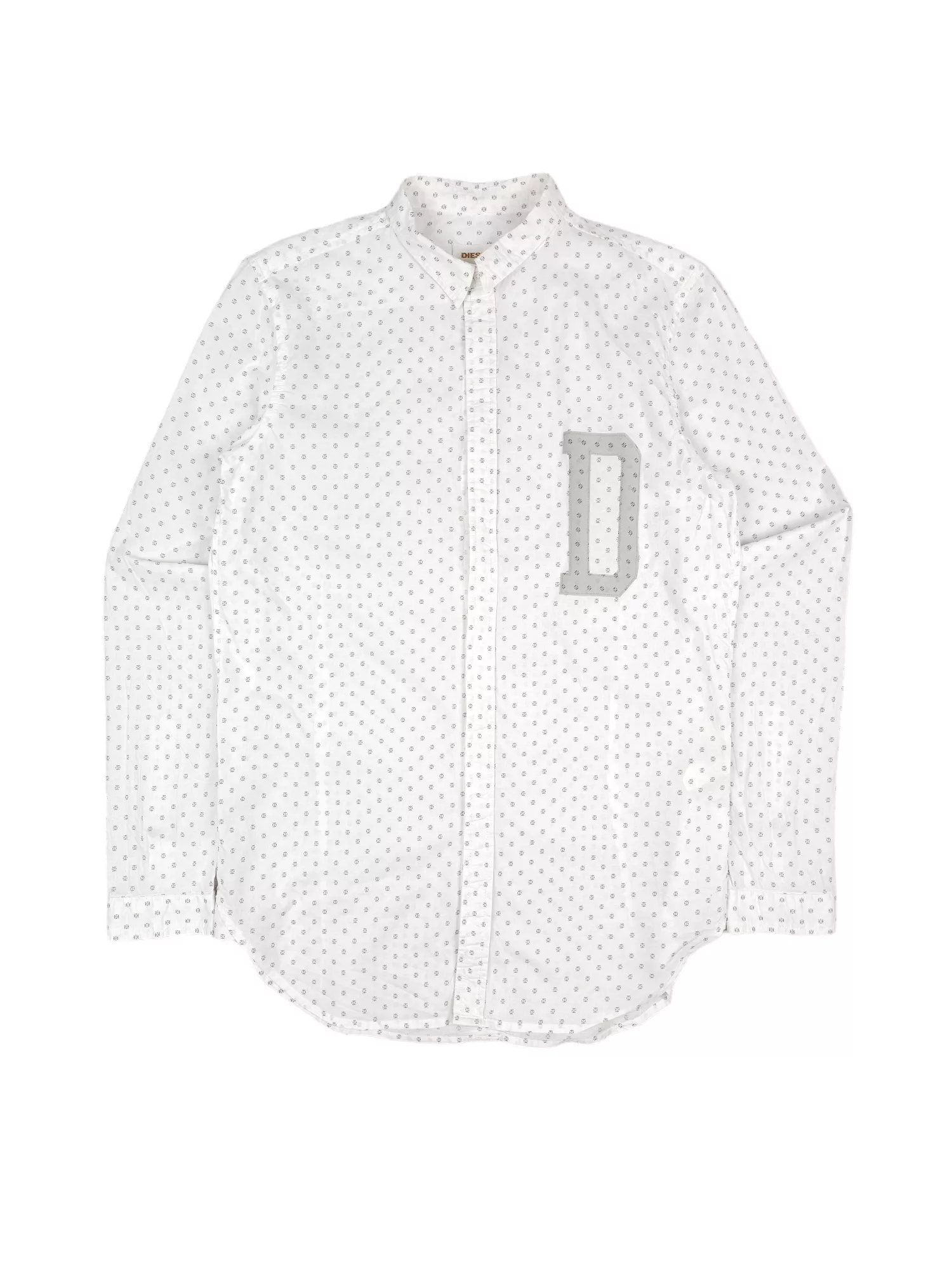 Designer Shirts Button Ups Designer × Diesel 💎 Vintage Diesel Monogram Size M Basic Logo Button Shirt White Streetwear