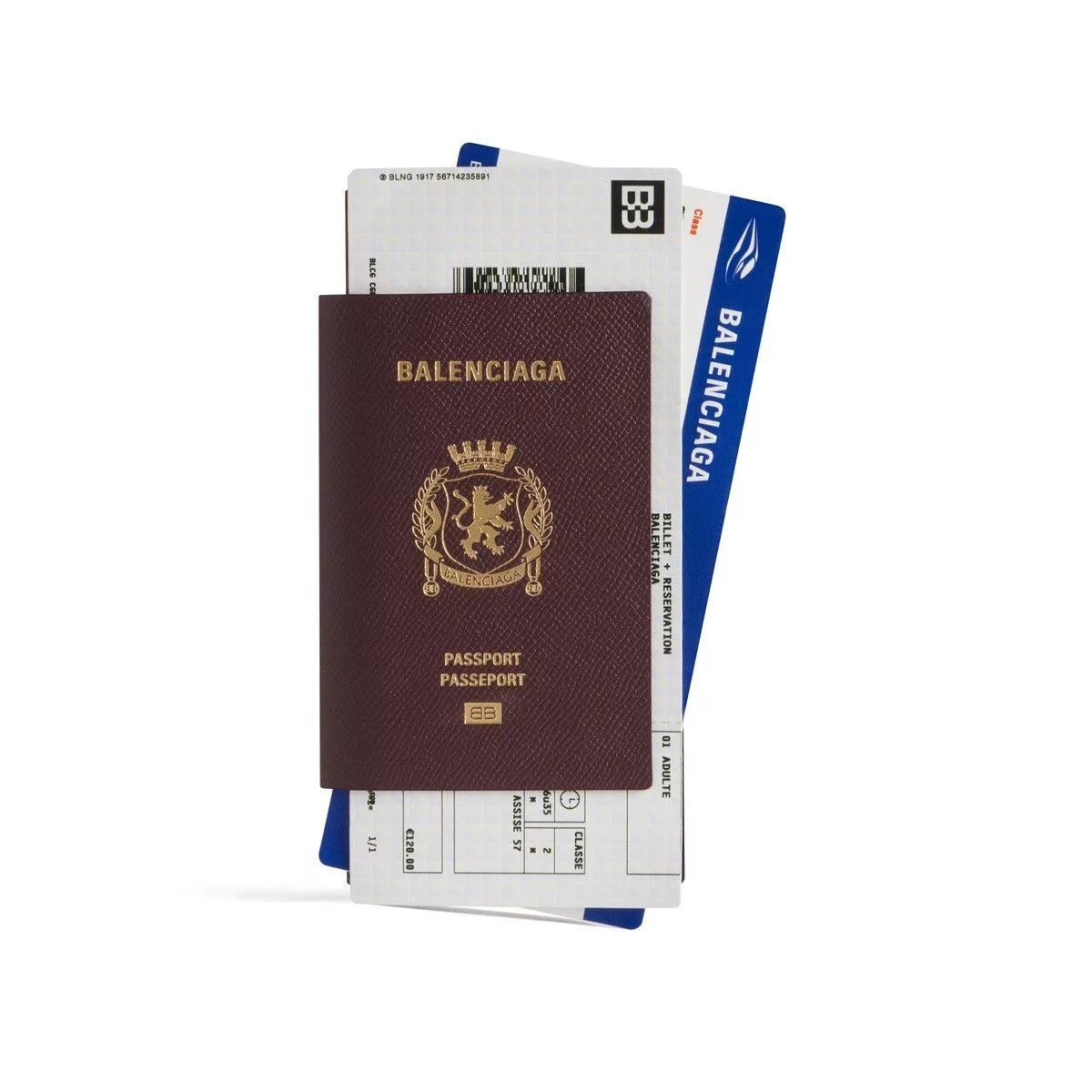 Balenciaga Wallets BALENCIAGA PASSPORT LONG WALLET 2 TICKETS IN DARK RED