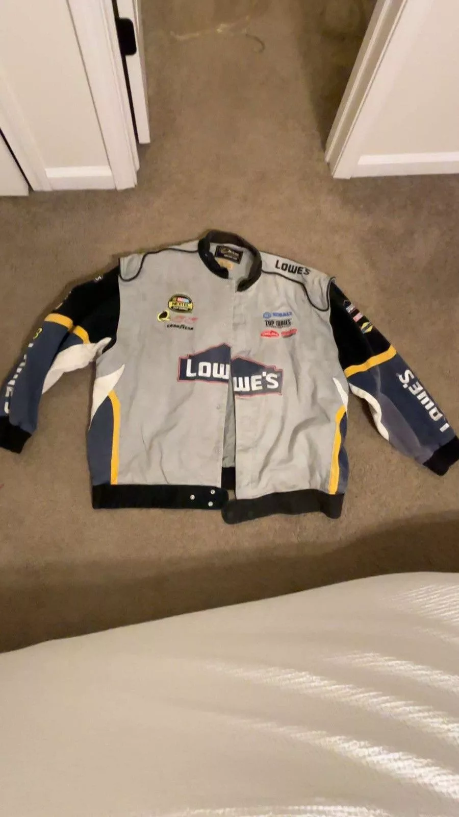Chase Authentics Denim Jackets Chase Authentics × NASCAR Vintage Lowes racing jacket Gray