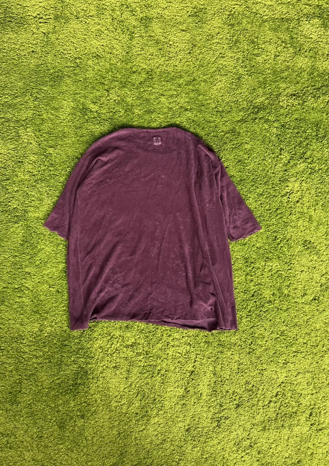 Designer Long Sleeve T Shirts Designer × hannes roether Hannes Roether avant garde velour longsleeve blouse Red Avant-Garde