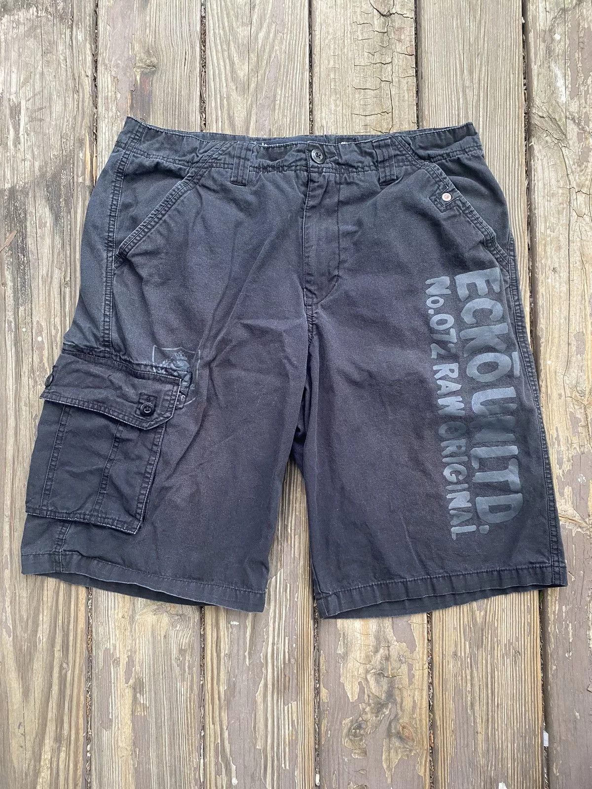 Ecko Unltd. Shorts Ecko Unltd. × Vintage Vintage Ecko Cargo Shorts Black Streetwear