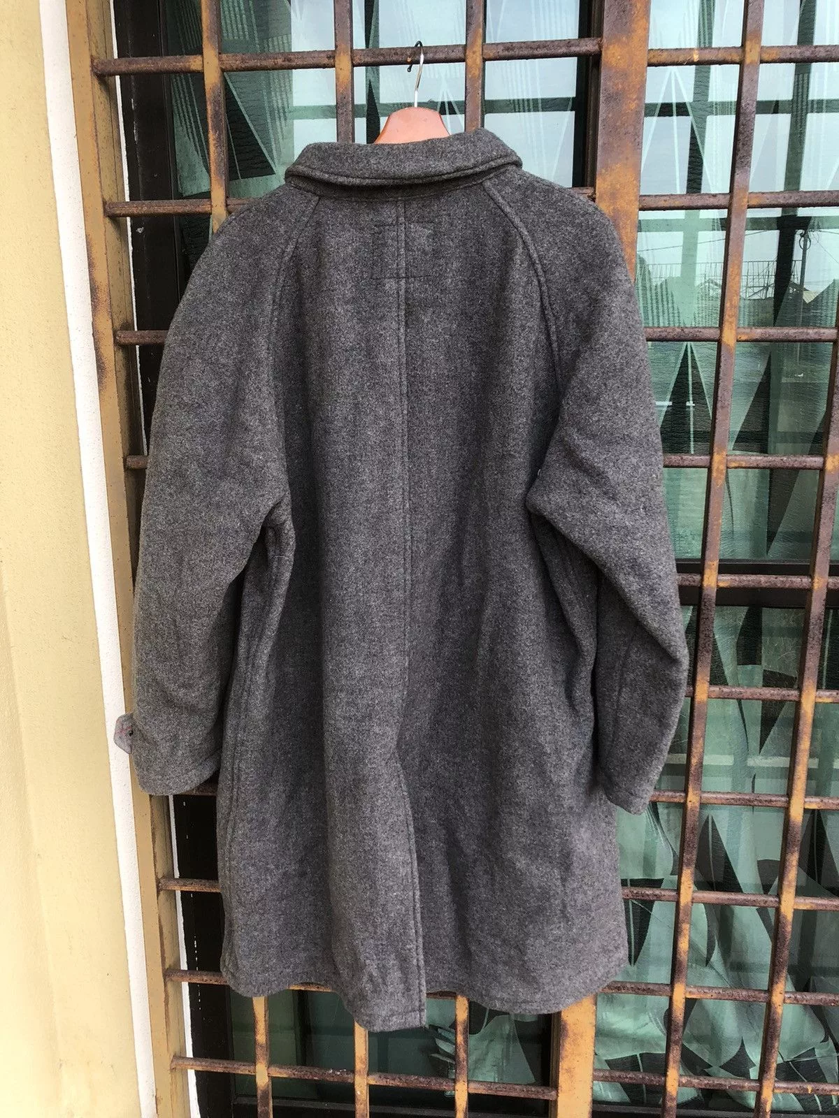 Kansai Yamamoto Heavy Coats Kansai Yamamoto Wool Long Coat Button Gray