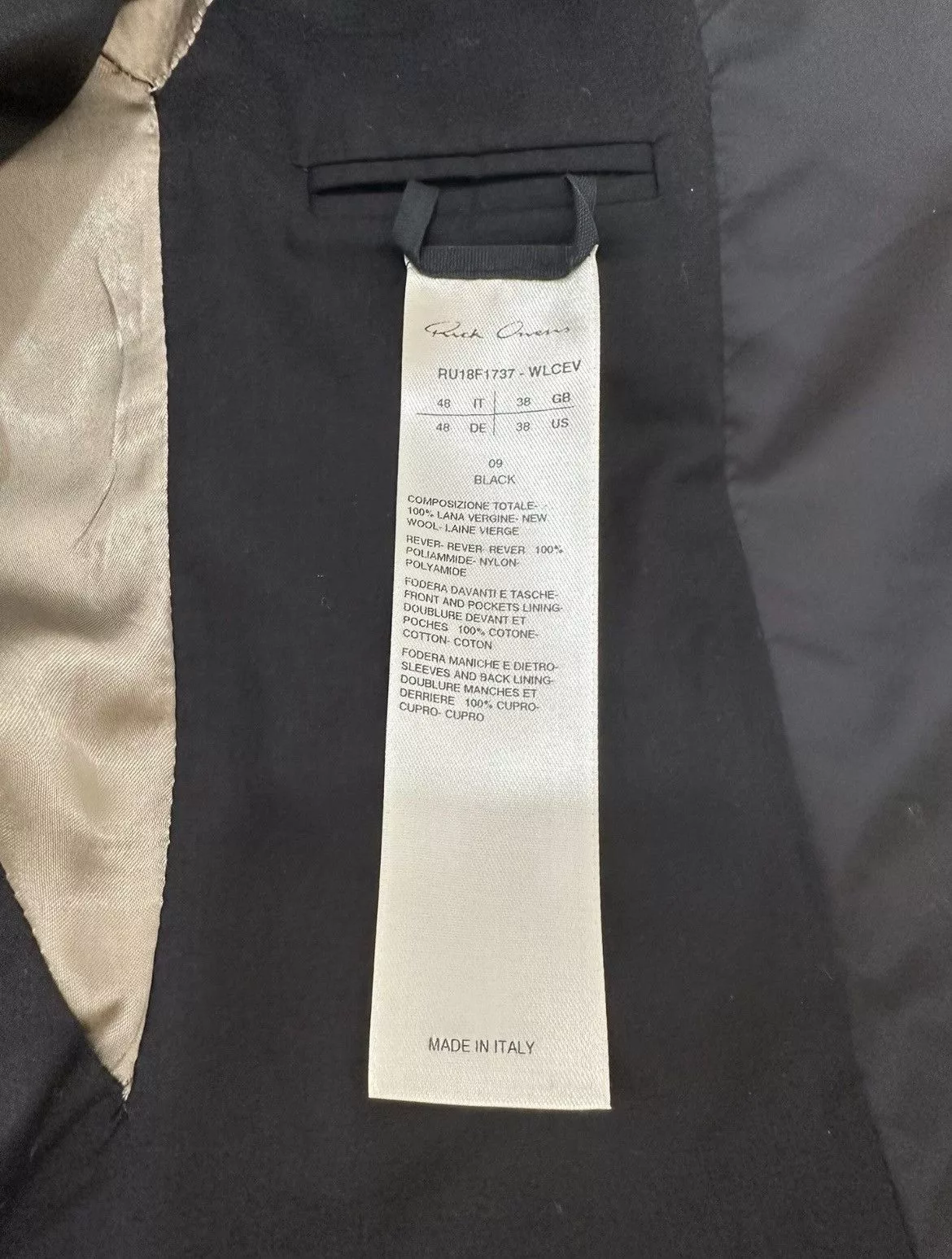 Rick Owens Blazers Rick Owens 18FW Blazer Suit Black