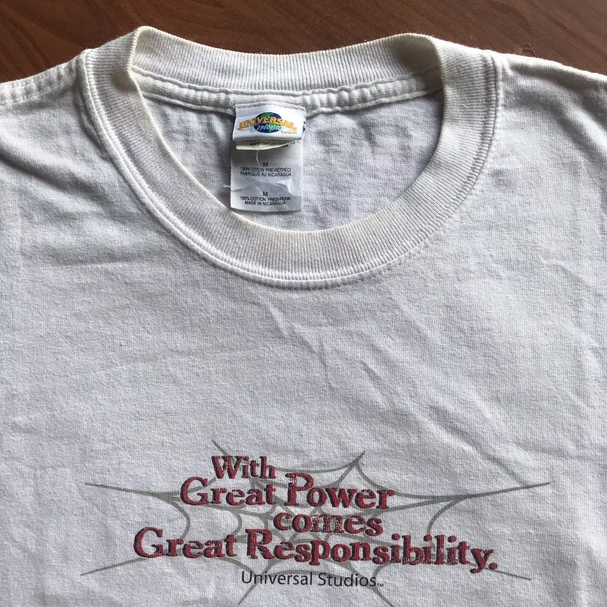 Marvel Comics Short Sleeve T Shirts Marvel Comics × Universal Studios Vintage 2003 Marvel - Spider Man Universal Studio White