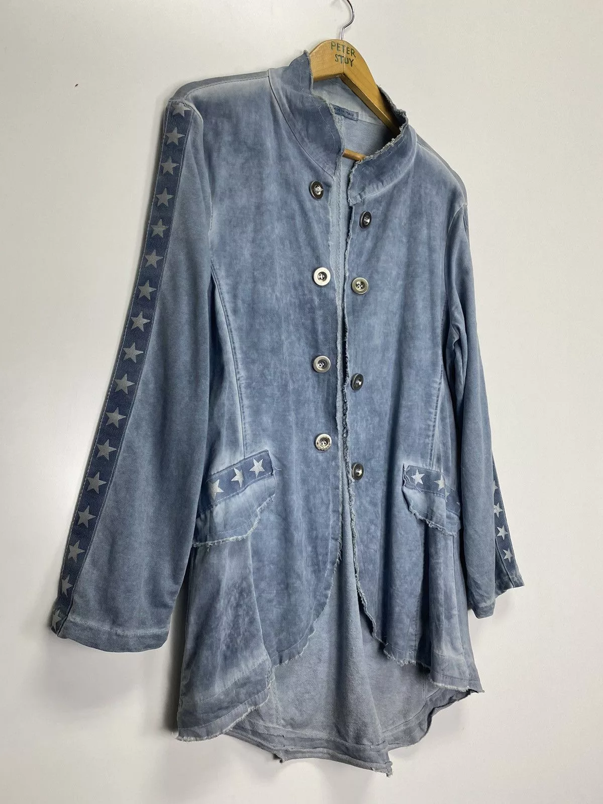 Designer Blouses Designer Star Blouse Women’s Jacket Blue Vintage