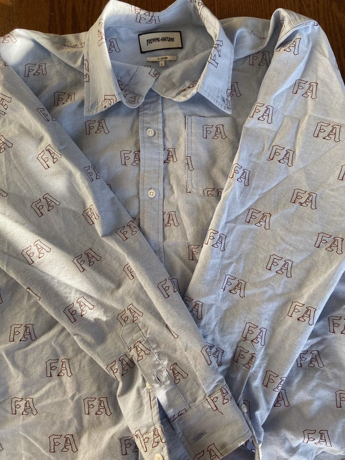 Fucking Awesome Shirts Button Ups Fucking Awesome Cool Shirt! Blue