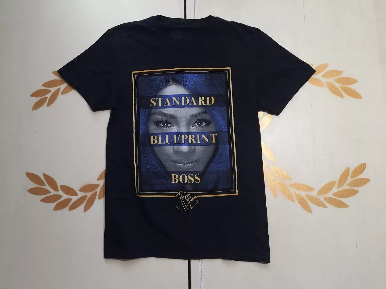 WWE Short Sleeve T Shirts WWE Standard Blueprint Boss Sasha Banks T-Shirt Black Streetwear