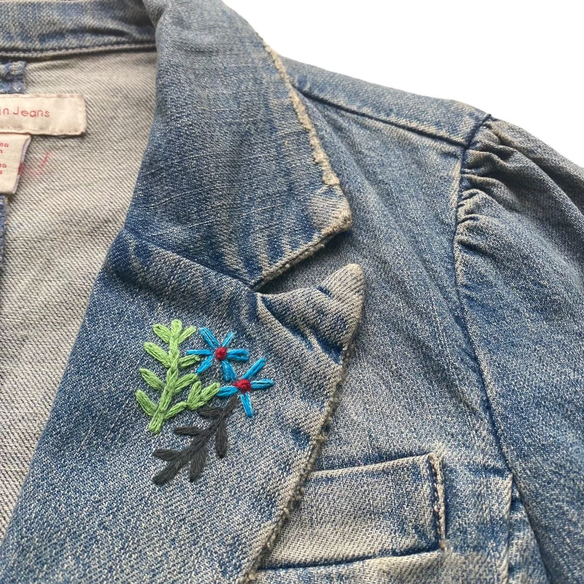 Calvin Klein Denim Jackets Calvin Klein Distressed Denim Jacket Multi
