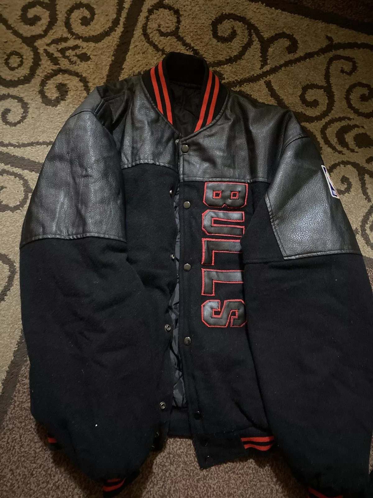 NBA Leather Jackets NBA × Vintage Bulls vintage leather Varsity jacket Multi Streetwear