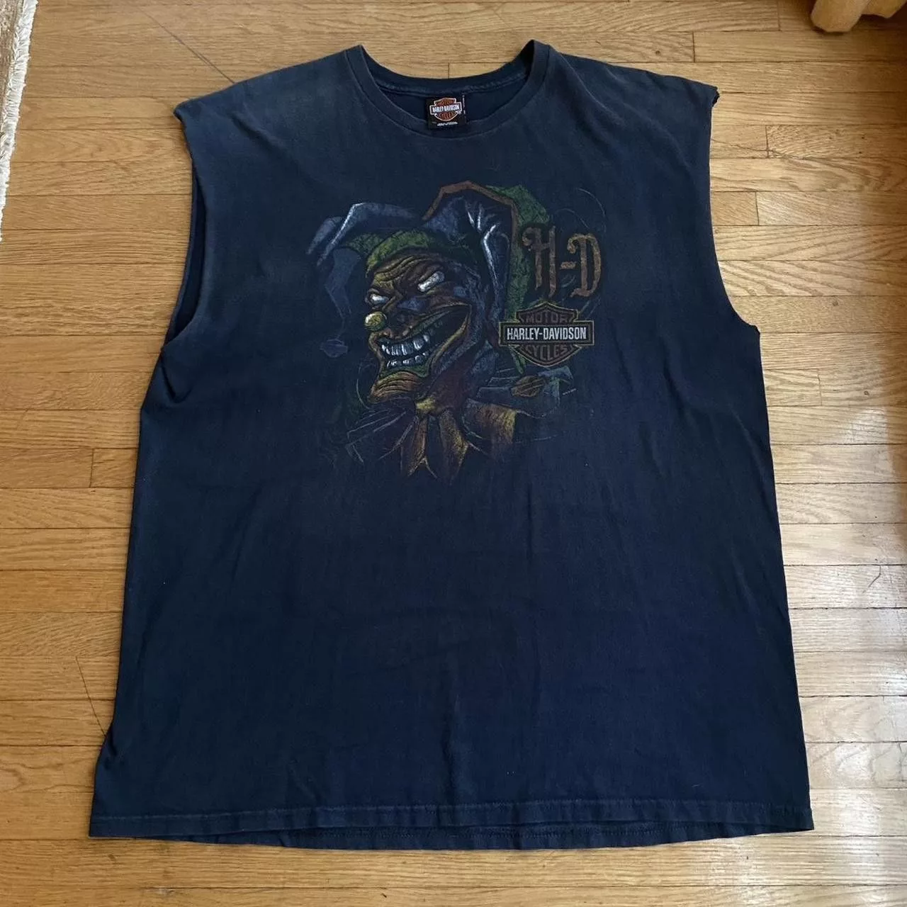 Harley Davidson Tank Tops Sleeveless Harley Davidson Joker Graphic tank top Black