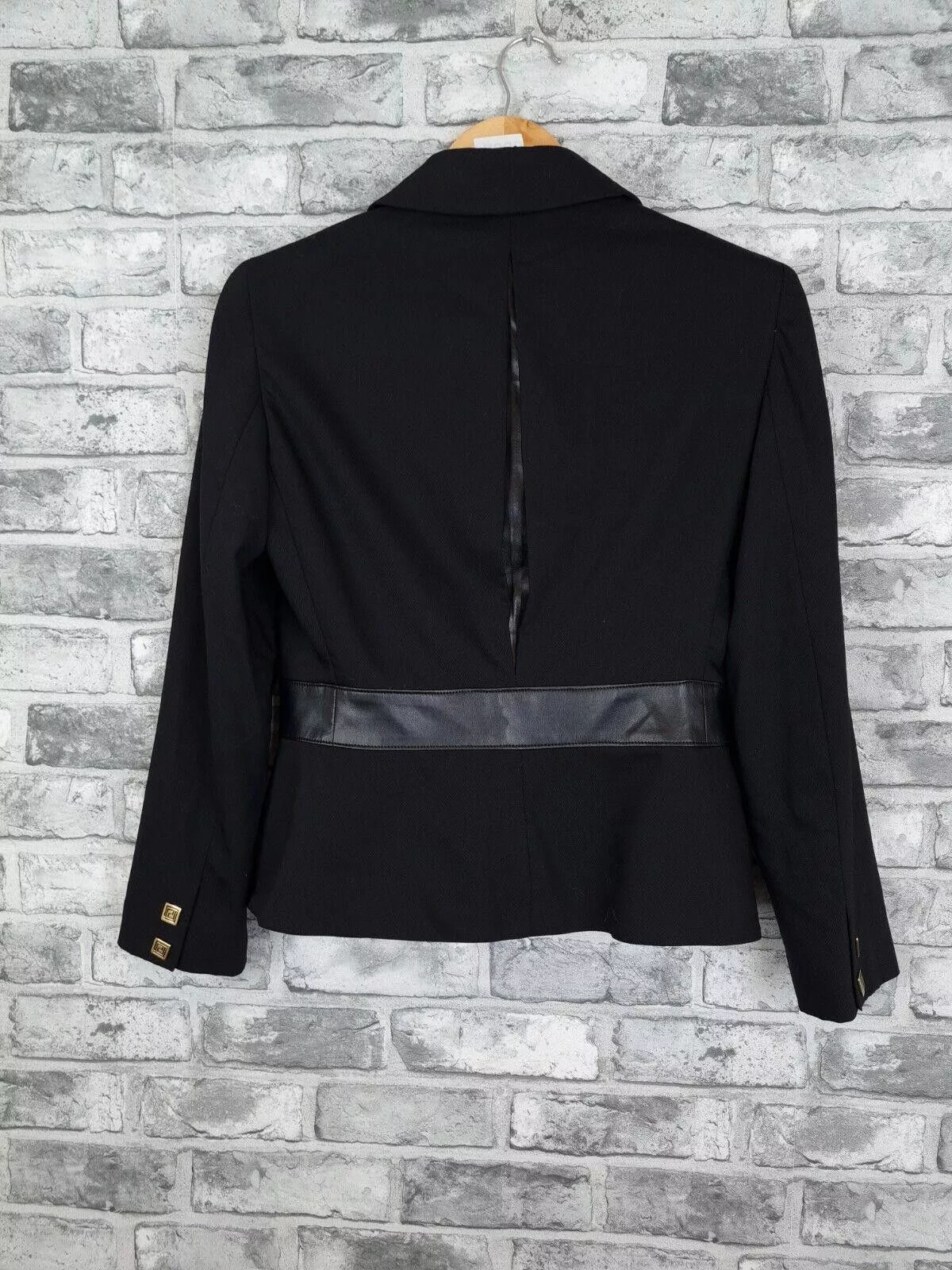 Versace Jackets Versace Jacket Size 8 10 Black Wool Mix Vintage