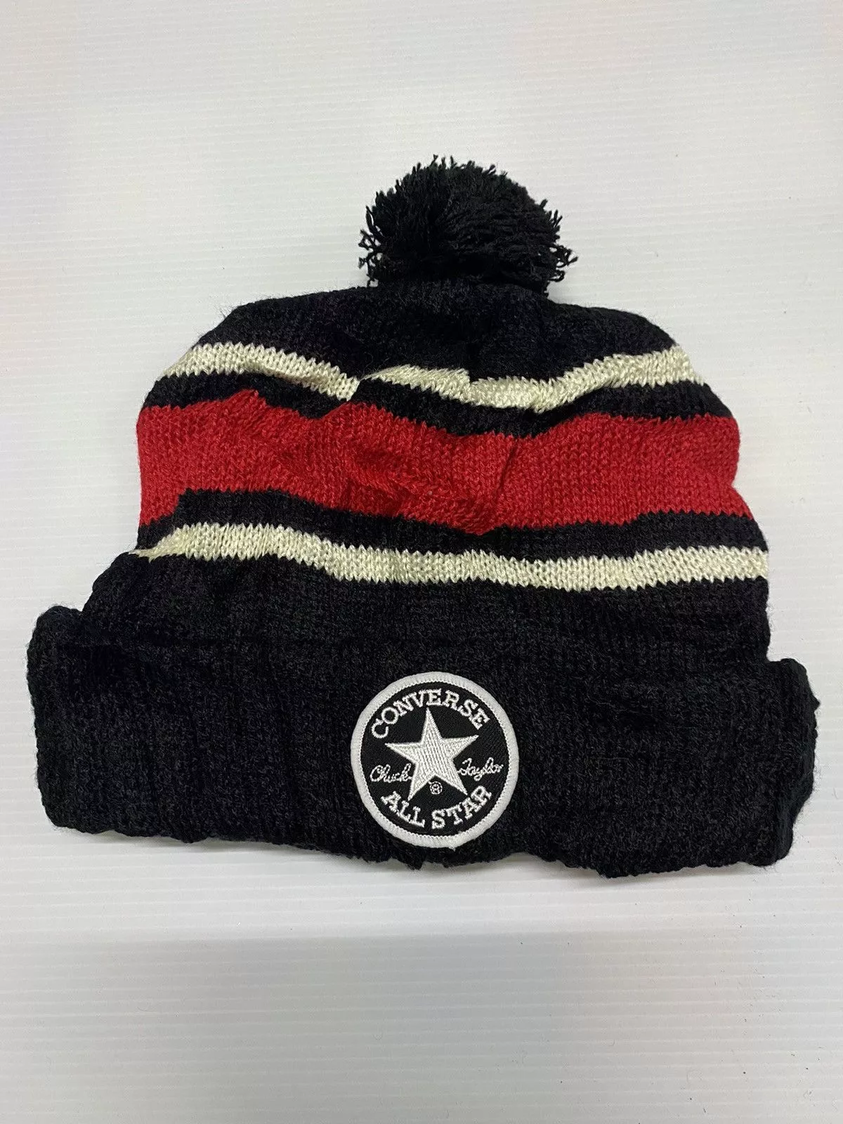 Converse Hats Converse Small Patches Embroidery Beanie Hat Black Streetwear
