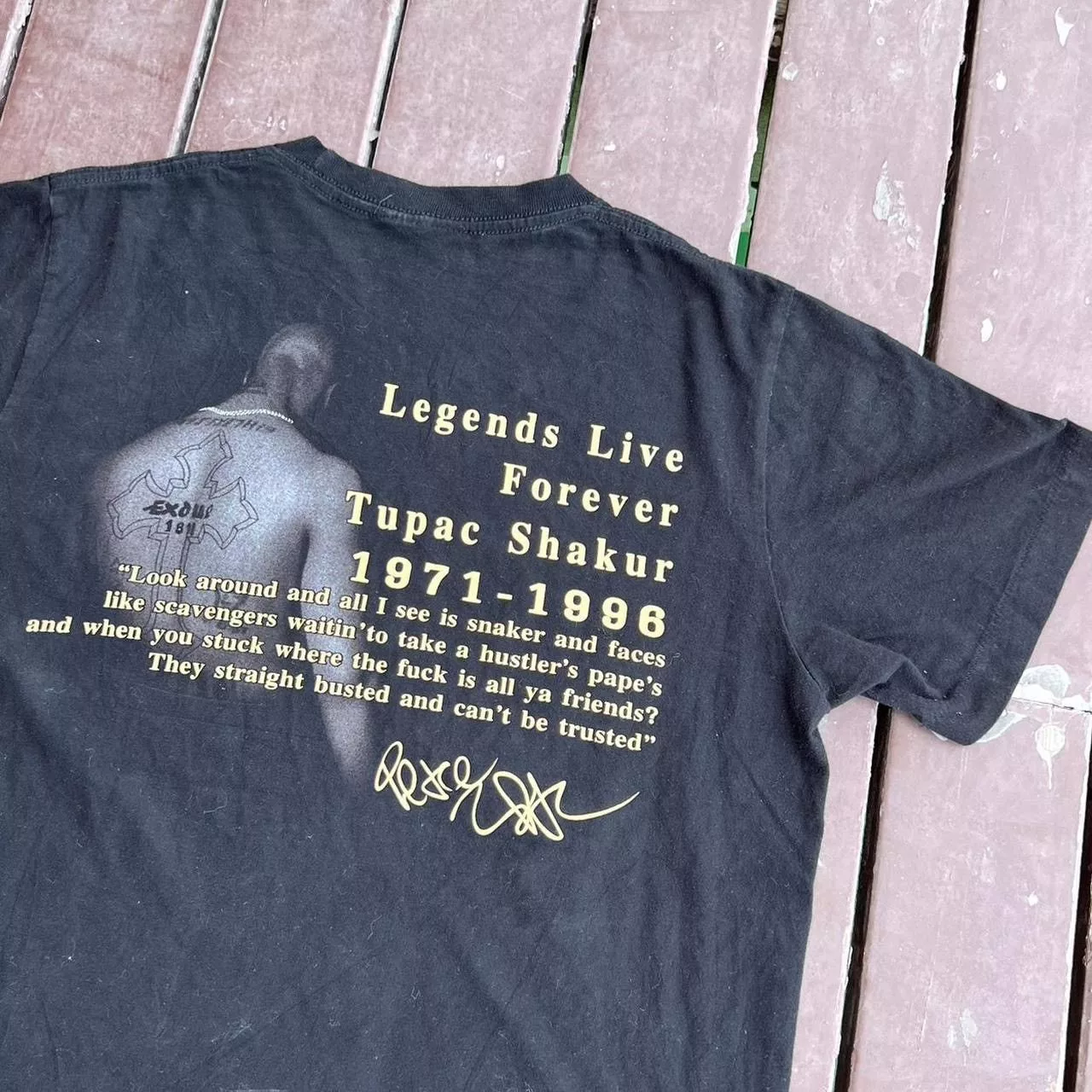 Vintage Long Sleeve T Shirts VINTAGE 2PAC 1996 MEMORY Black