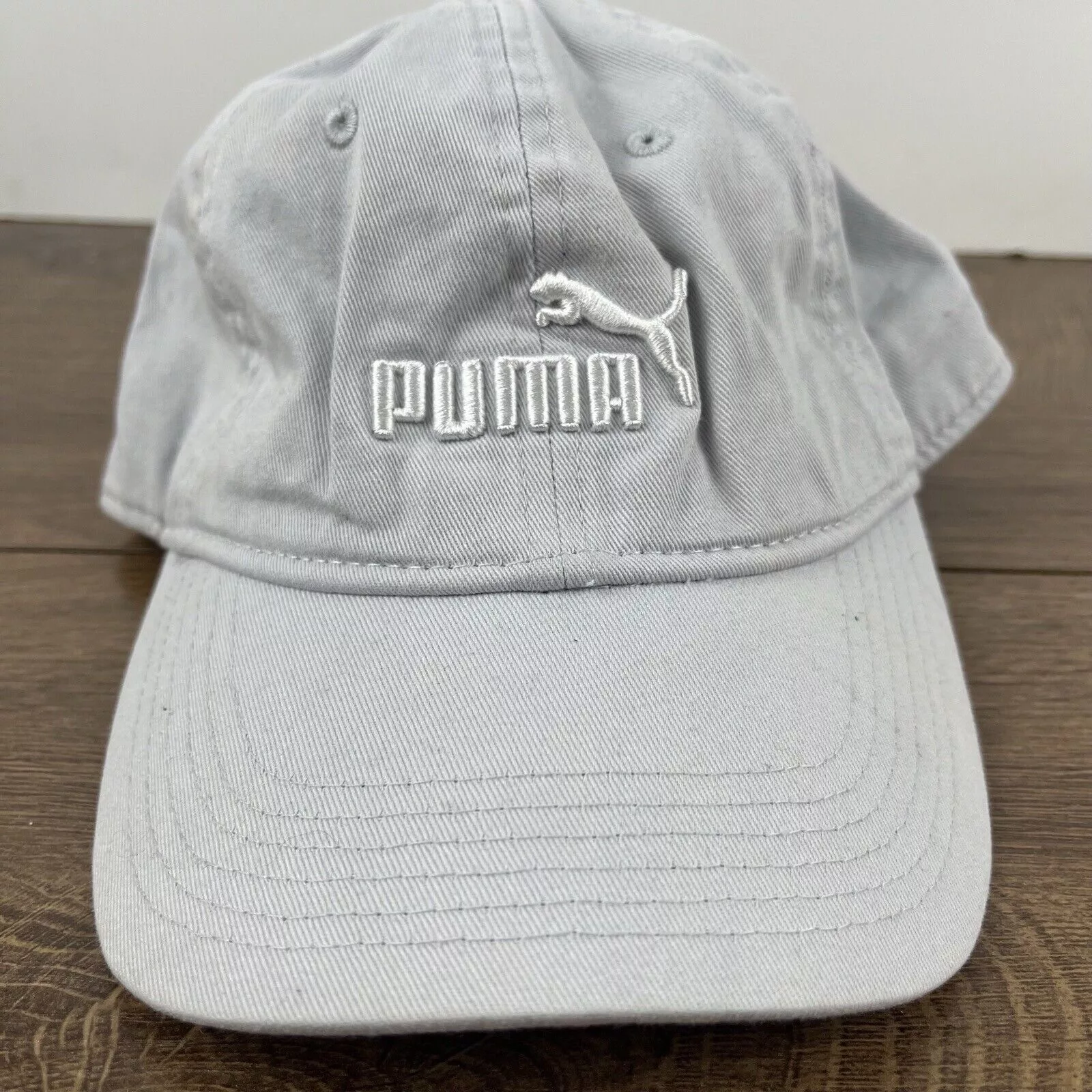 Puma Hats PUMA White Gray Hat PUMA Hat White Adjustable Hat White Adul