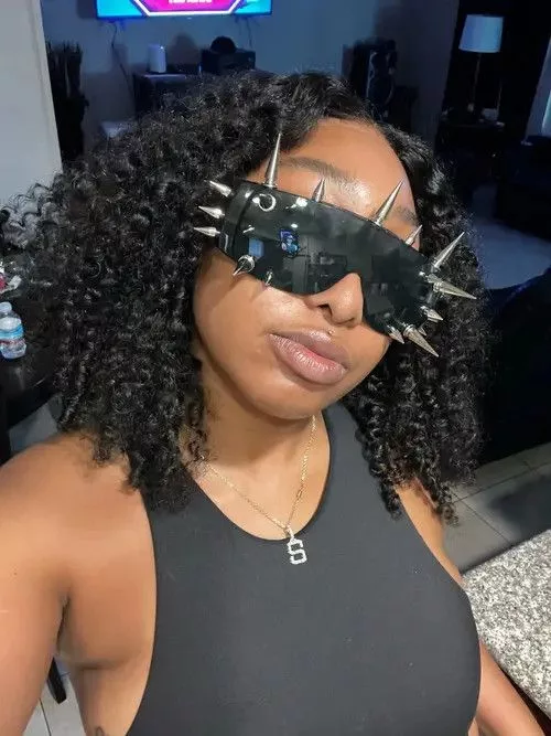 Designer Glasses Designer × Japanese Brand Steampunk Spike Sunglasses Black Avant-Garde