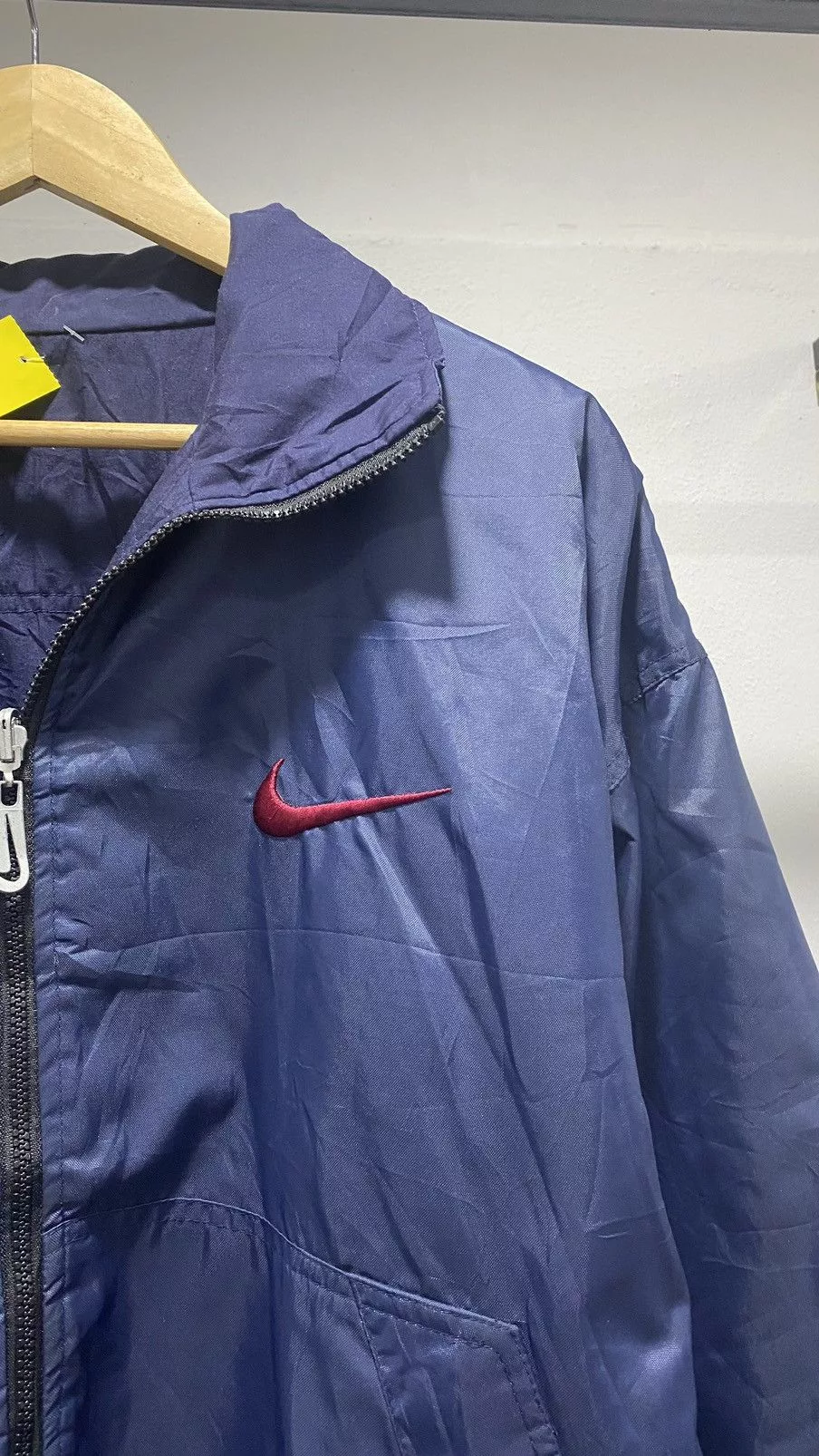 Nike Light Jackets Vintage Nike Big Swoosh Reversible Down Jacket Boxy Blue