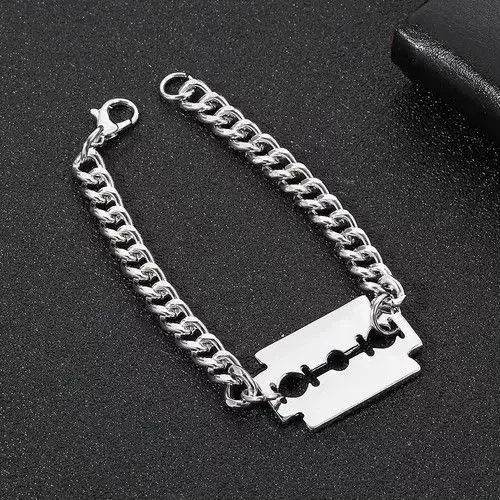 Designer Bracelets Designer Chain Bracelet Razor Silver Streetwear