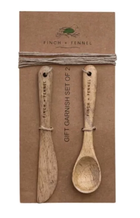 Mango Wood Spoon and Canape Knife