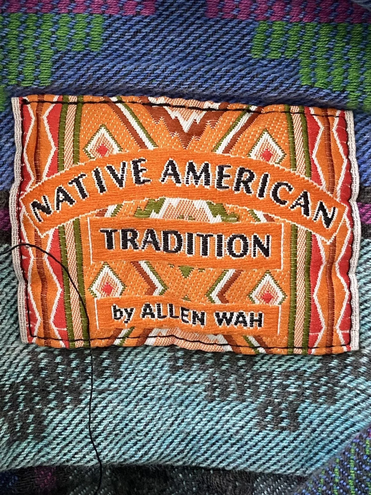 Art Comes First Shirts Button Ups Art Comes First × Native × Vintage NATIVE AMERICAN Half button up by ALLEN WAH Blue