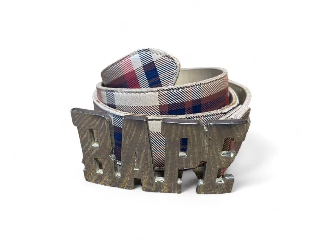 Bape Belts A Bathing Ape (BAPE) - L Camo Big Logo Buckle Belt Brown