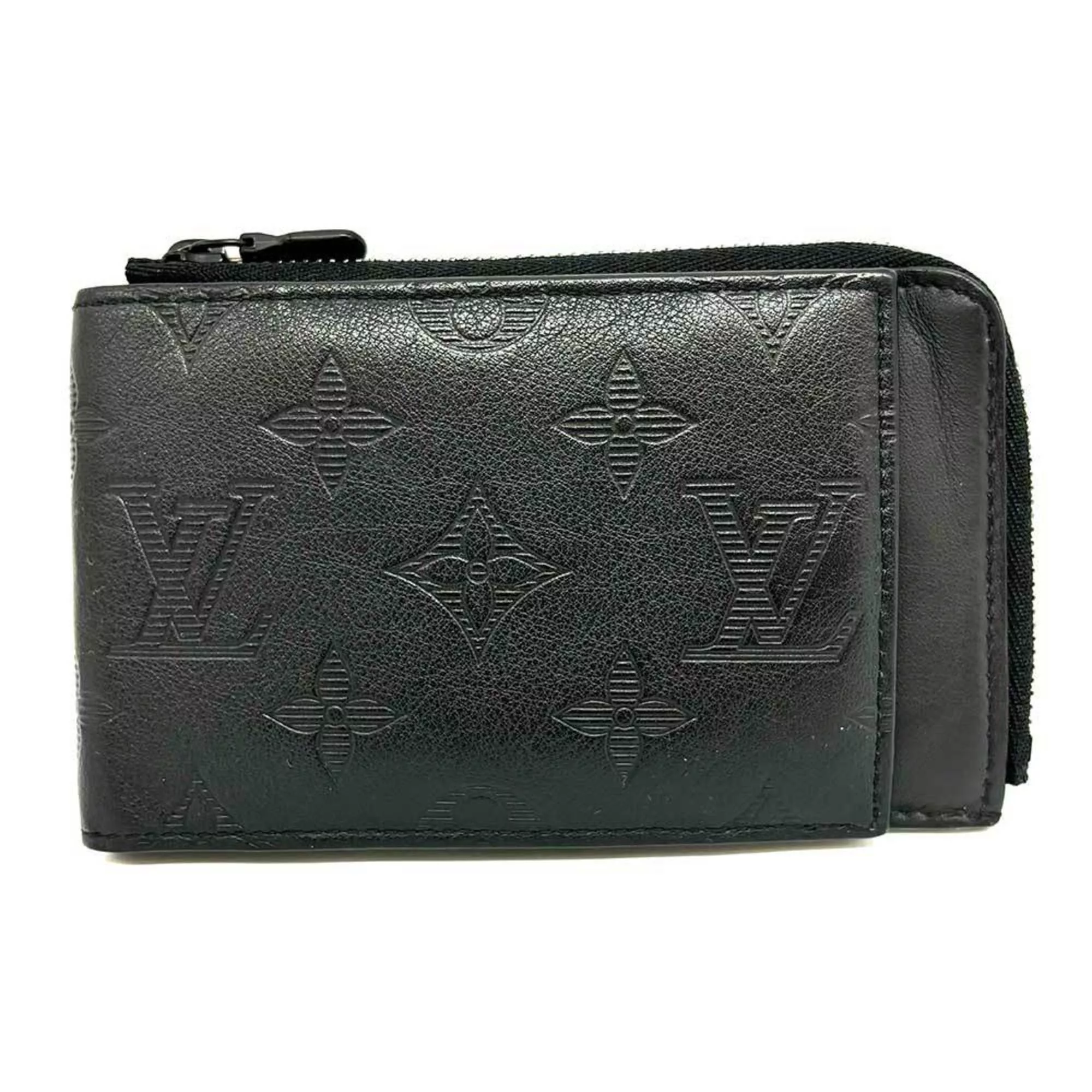 Louis Vuitton Wallets Louis Vuitton Hybrid Wallet Monogram Shadow Black Leather Noir Pass Case Wallet/Coin M81526 LOUIS VUITTON