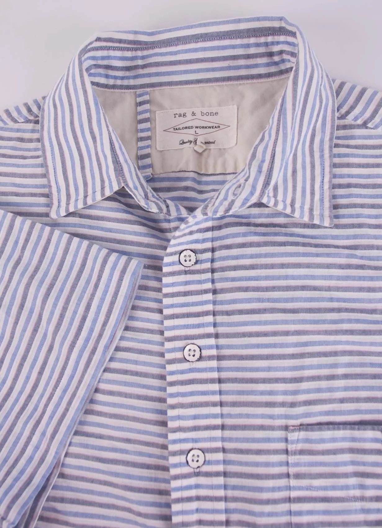Rag & Bone Shirts Button Ups Rag & Bones Shirt Short Sleeve Stripe Size L Multi