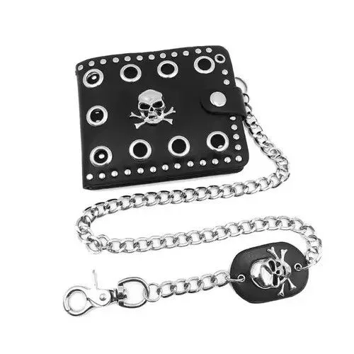 Designer Wallets Designer Leather Punk Purse Black Streetwear