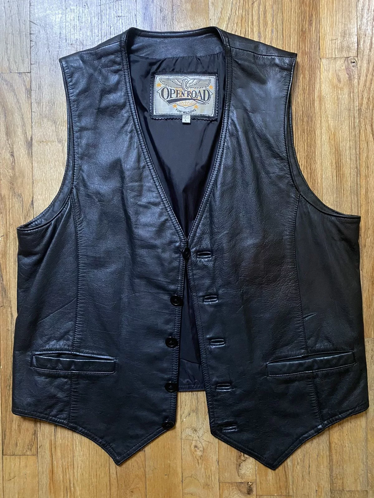 Genuine Leather Vests Genuine Leather × Wilsons Leather Vintage Wilson’s Leather Vest Black