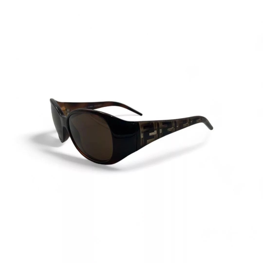 Fendi Glasses Fendi - Sunglasses Brown Zucca Pattern Plastic