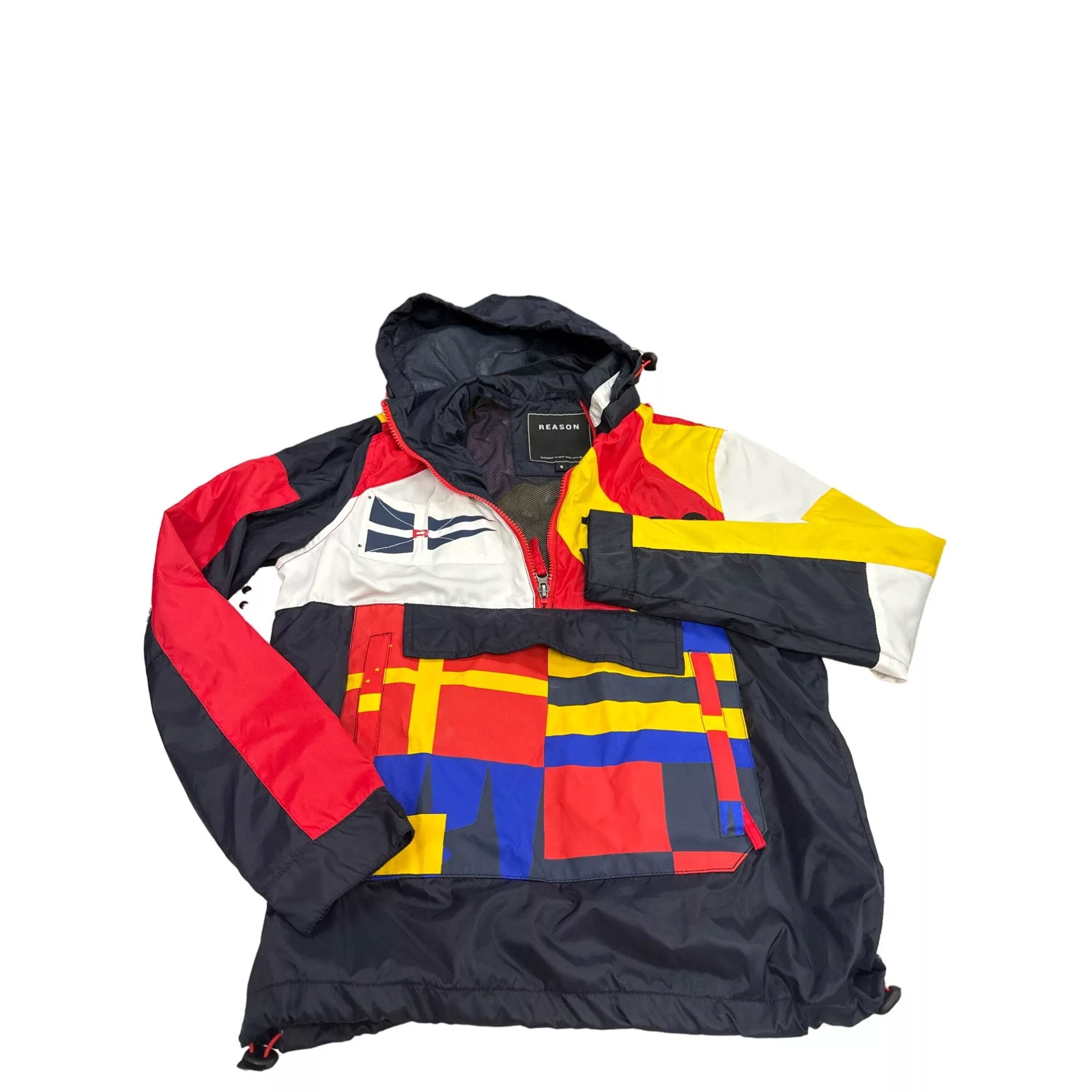 Reason Light Jackets Reason men’s blue red white yellow black windbreaker jacket Multi