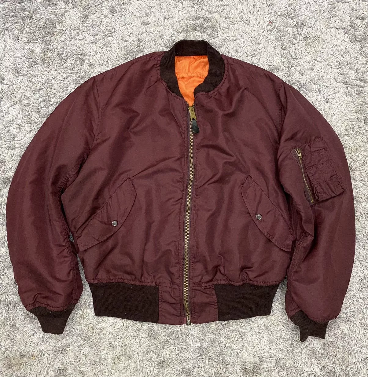 Alpha Industries Bombers Vintage Alpha Industries MA-1 USAF Reversible Bomber Jacket Brown