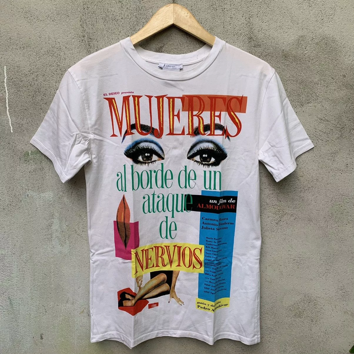 Zara Short Sleeve T Shirts 💸Bindingoffer💸 Zara Almodovar Art Tshirt White Streetwear