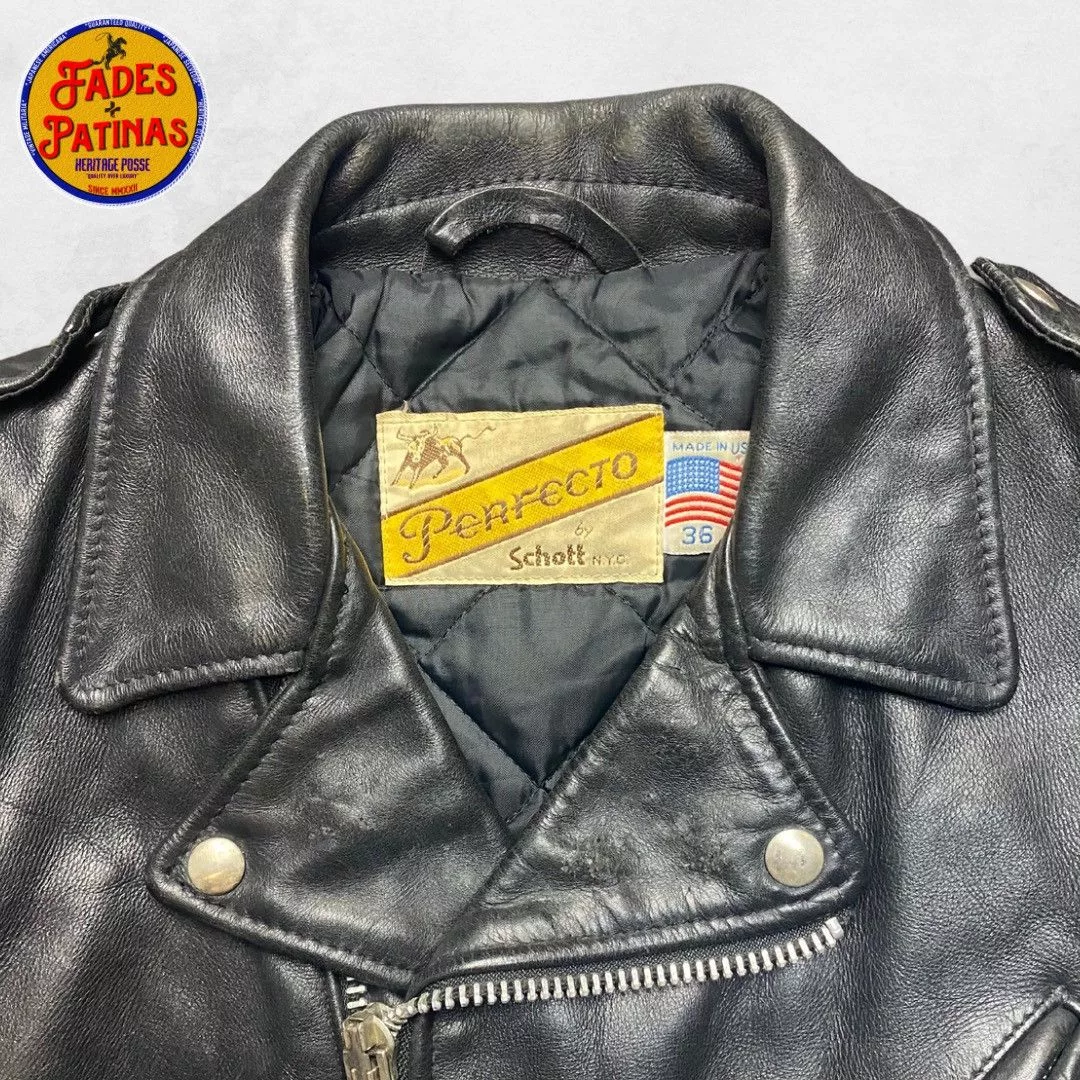 Schott Leather Jackets Schott × Vintage Schott Perfecto 613 One Star Leather Jacket Late Black