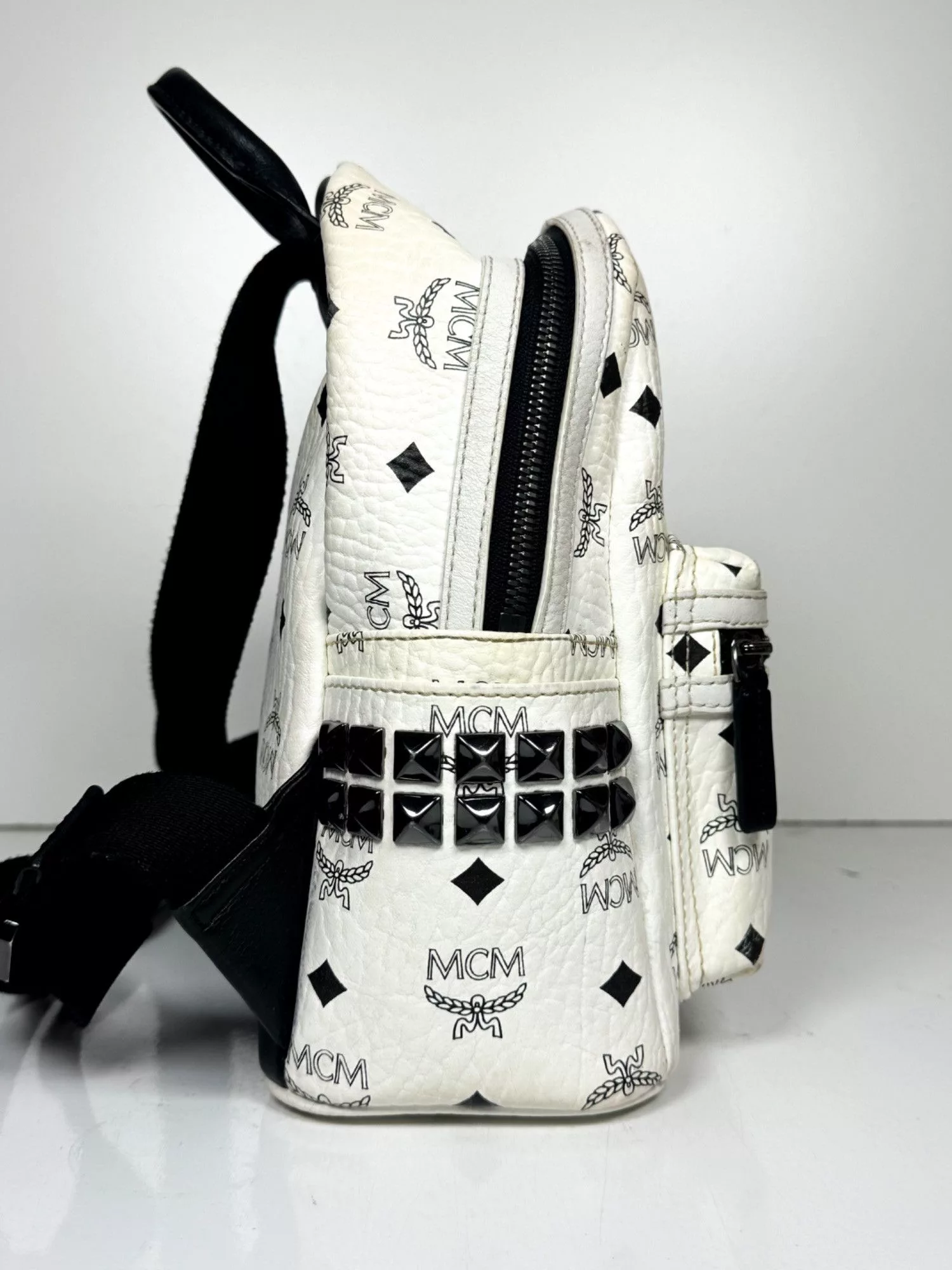 MCM Bags Luggage MCM Monogram Visetos Back Pack White