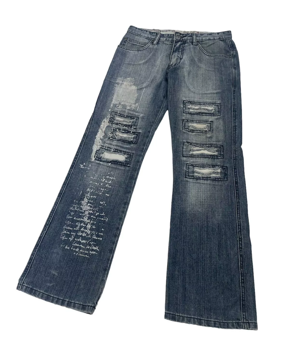 Hysteric Glamour Denim Hysteric Glamour × If Six Was Nine × Japanese Brand Vintage Japanese Brand Flare Boro Distressed Jeans Blue