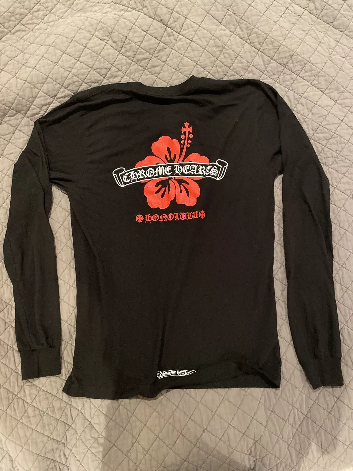 Chrome Hearts Long Sleeve T Shirts Chrome Hearts Honolulu Flower Tee Black