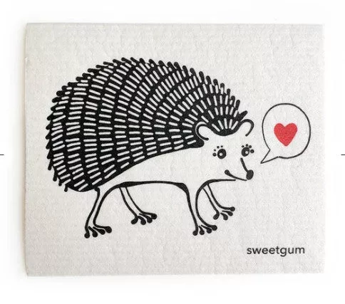White Hedgehog Swedish Dishcloth