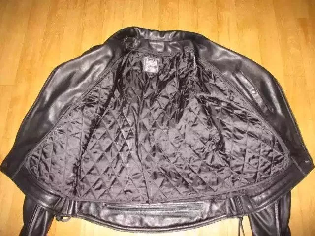 Kadoya Leather Jackets kadoyaDiamond lattice cable-stayed leather clothes Black