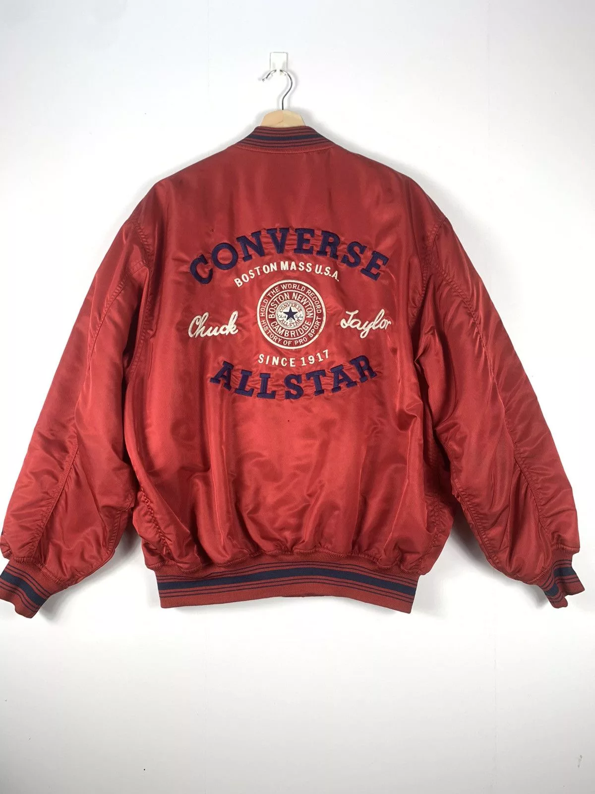Converse Bombers Vintage Converse Bomber Jacket Embroidered Sweater