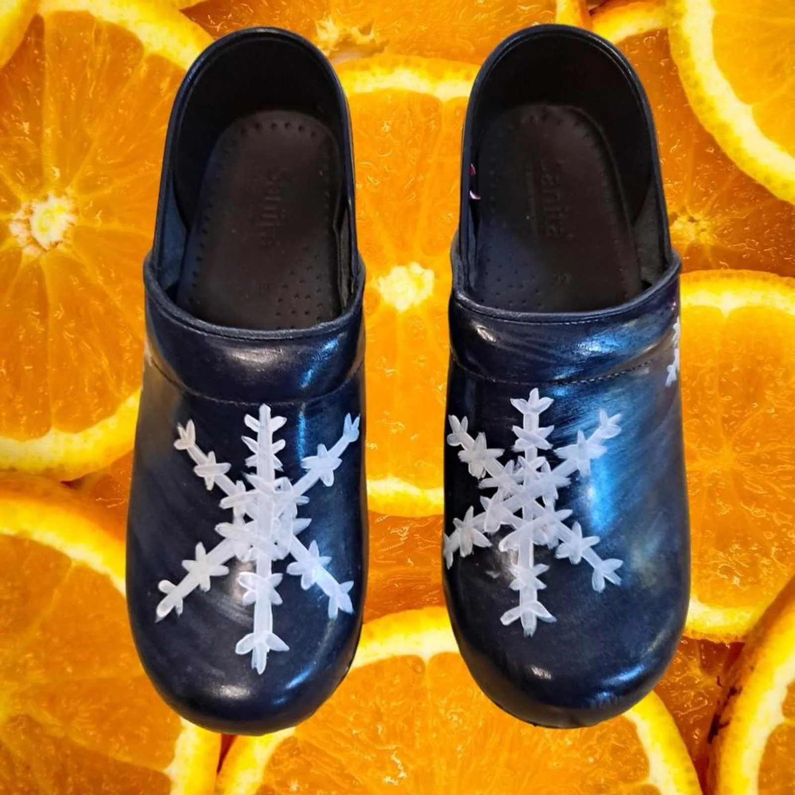 Other Mules Other Sanita Black Snowflake Clog/Mule Size 39‎