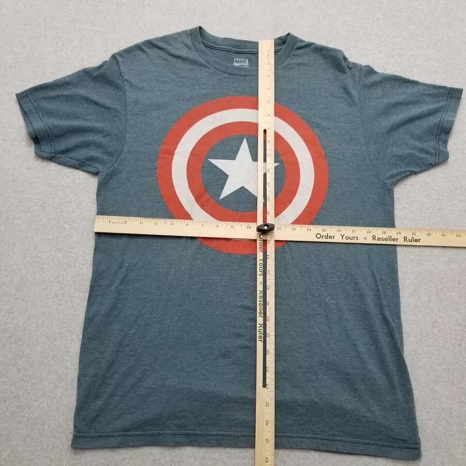 Marvel Comics Short Sleeve T Shirts Captain America Shirt Mens Medium Short Sleeve Marvel Comics Blue