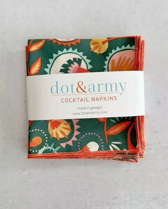Desert Bloom Cloth Cocktail Napkins 4/set