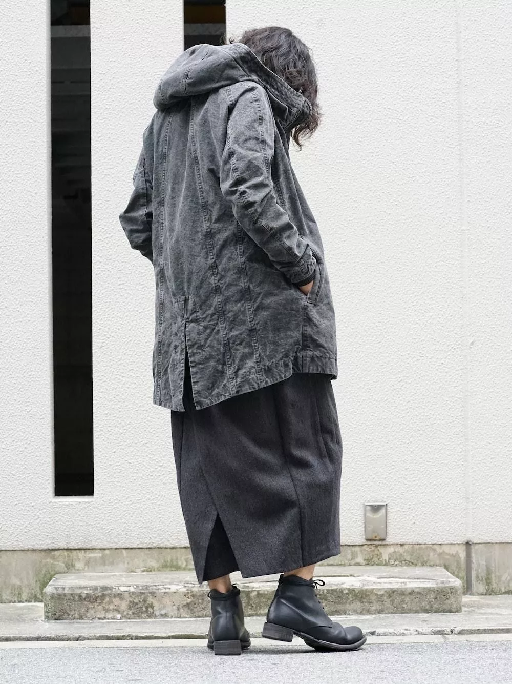 Devoa Casual Pants Devoa Wool Hakama Pants Black