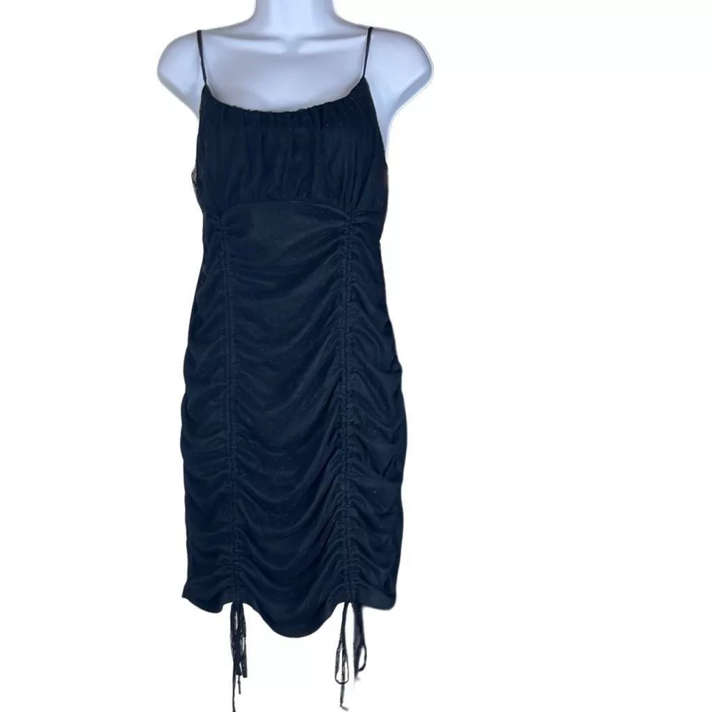 Other Mini Dresses Other Live to Be Spoiled Womens XXL Black Swiss Dot Lace Ruched Bo
