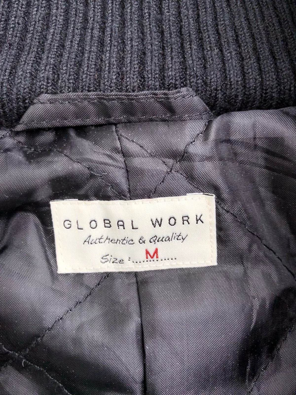 Global Work Bombers Global Work Wool Hoodie Military Pocket Jacket Black