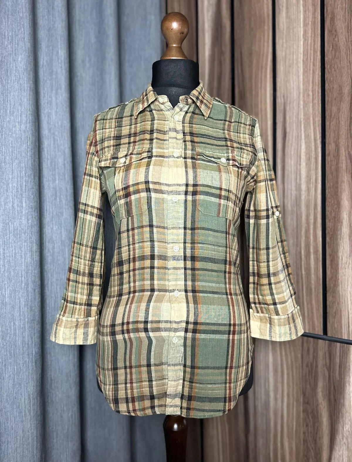 Ralph Lauren Blouses Ralph Lauren Sport 100% Linen Shirt Blouse Women's Size 4 Multi Luxury
